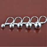 Sterling Silver Round Bead Clip Earrings for Women