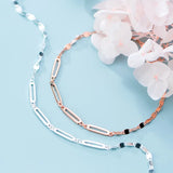 Rectangular Interlocking Bracelet S925 Sterling Silver for Women