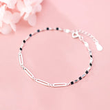 Rectangular Interlocking Bracelet S925 Sterling Silver for Women