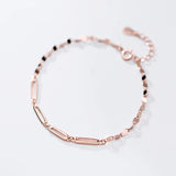 Rectangular Interlocking Bracelet S925 Sterling Silver for Women