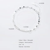 Rectangular Interlocking Bracelet S925 Sterling Silver for Women