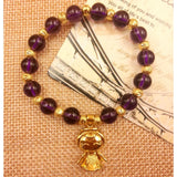 14K Bracelet Jewelry Amythest Bead Chain Lucky Angel Beads Bracelet