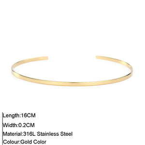 316L Stainless Steel Cuff Bangle for Women Blank Wrist Bracelet