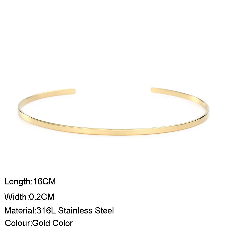 316L Stainless Steel Cuff Bangle for Women Blank Wrist Bracelet