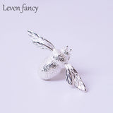 Bee Brooch 925 Sterling Silver Insect Collar Pin Brooch