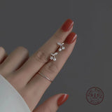 Cherry Zircon Pearl Stud Earrings 925 Sterling Silver Jewelry