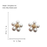 Pearl Flower Clip on Earrings Daisy Shape Clip Earrings Without Piercing