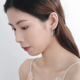 925 Silver Heart Hoop Earrings Large Loop Ear Rings Girlfriend Gift SE163