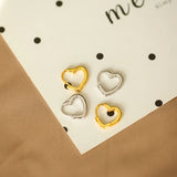 925 Silver Heart Hoop Earrings Large Loop Ear Rings Girlfriend Gift SE163