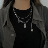 Stainless Steel Layered Choker Necklace Punk Chain