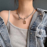 Stainless Steel Layered Choker Necklace Punk Chain
