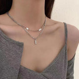 Stainless Steel Layered Choker Necklace Punk Chain