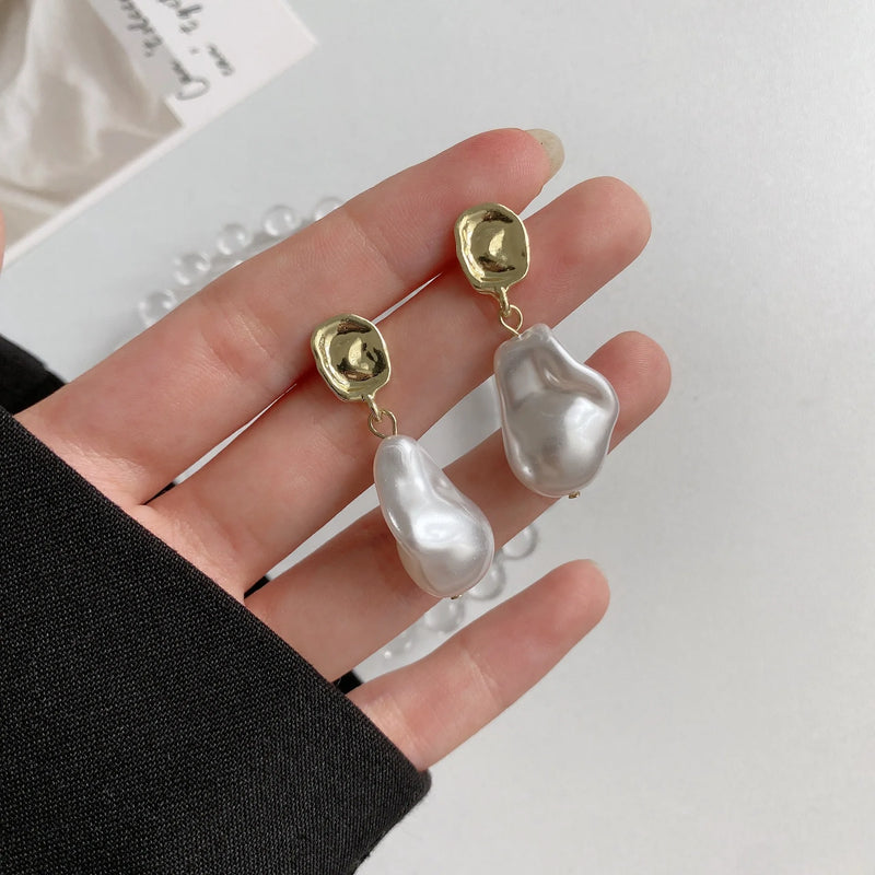 Irregular Pearl Ears Clip Earrings for Women No Hole