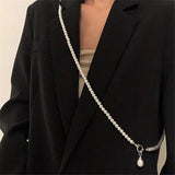 Statement Pearls Long Necklace For Women Personality Chains Big Pendant
