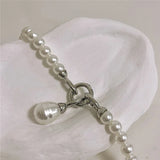 Statement Pearls Long Necklace For Women Personality Chains Big Pendant