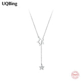 925 Silver Diamond Star Tassel Necklace