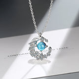 Moon Star Moonstone Necklace Pendant for Women