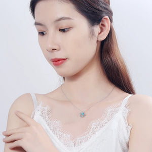 Moon Star Moonstone Necklace Pendant for Women