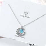 Moon Star Moonstone Necklace Pendant for Women