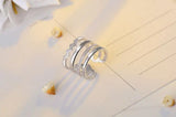 925 Silver Exaggerated Zirconia Opening Rings for Women S-r308
