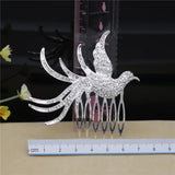 Silver Rhinestone Tiara Pearl Hair Comb Bridal Accessories