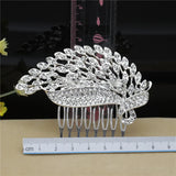 Silver Rhinestone Tiara Pearl Hair Comb Bridal Accessories