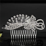 Silver Rhinestone Tiara Pearl Hair Comb Bridal Accessories