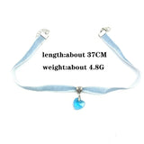 Colorful Velvet Choker Women Bohemian Love Heart Tiny Crystal Pendant Necklace