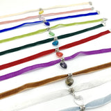 Colorful Velvet Choker Women Bohemian Love Heart Tiny Crystal Pendant Necklace
