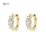 Crystal Hoop Earrings 925 Silver Colorful Women's Jewelry