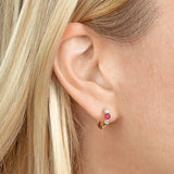 Crystal Hoop Earrings 925 Silver Colorful Women's Jewelry