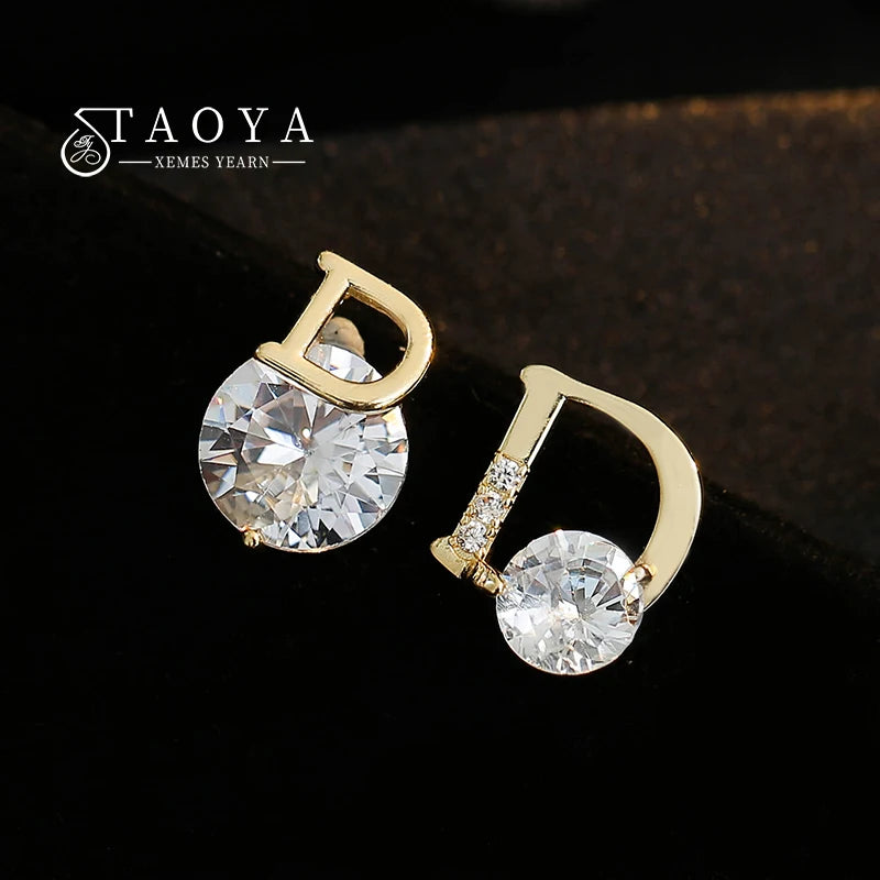 Classic Asymmetric D Letter Colour Earrings Women's Party Jewelry