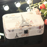 Cartoon Print Leather Earrings Ring Jewelry Box
