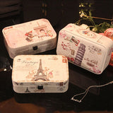 Cartoon Print Leather Earrings Ring Jewelry Box