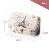 Cartoon Print Leather Earrings Ring Jewelry Box