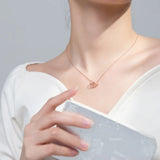 925 Silver Star Zircon Rose Pendant Necklace