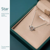 925 Silver Star Zircon Rose Pendant Necklace