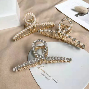 Pearl Hair Claws Rhinestone Headwear Styling Accessories