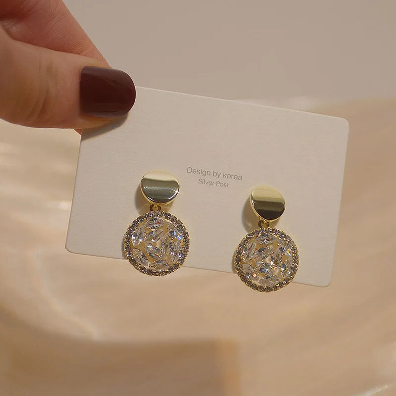 Sparkling Rhinestone Zircon Stud Earrings for Women