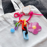 Flower Keychains Clouds Mirror Keychains Women Bear Keyrings