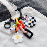 Flower Keychains Clouds Mirror Keychains Women Bear Keyrings