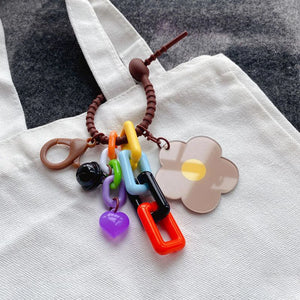 Flower Keychains Clouds Mirror Keychains Women Bear Keyrings