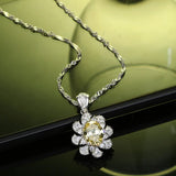 Floral Citrine Pendant Necklace S925 Silver