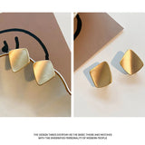 Geometric Metal Clip on Earrings for Women