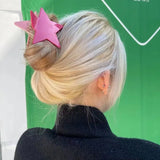 Harajuku Big Pink Purple Star Shining Powder Grab Clip