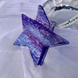 Harajuku Big Pink Purple Star Shining Powder Grab Clip