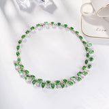 Irregular Green Zircon Pendant Necklace for Women