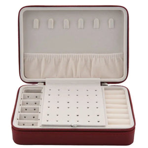 Large Leather Jewelry Box Organizer with Mirror