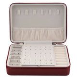 Large Leather Jewelry Box Organizer with Mirror