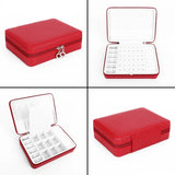 Large Leather Jewelry Box Organizer with Mirror